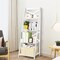 Costway 4-Tier Ladder Shelf Bookshelf Bookcase Storage Display Plant Leaning Shelf White